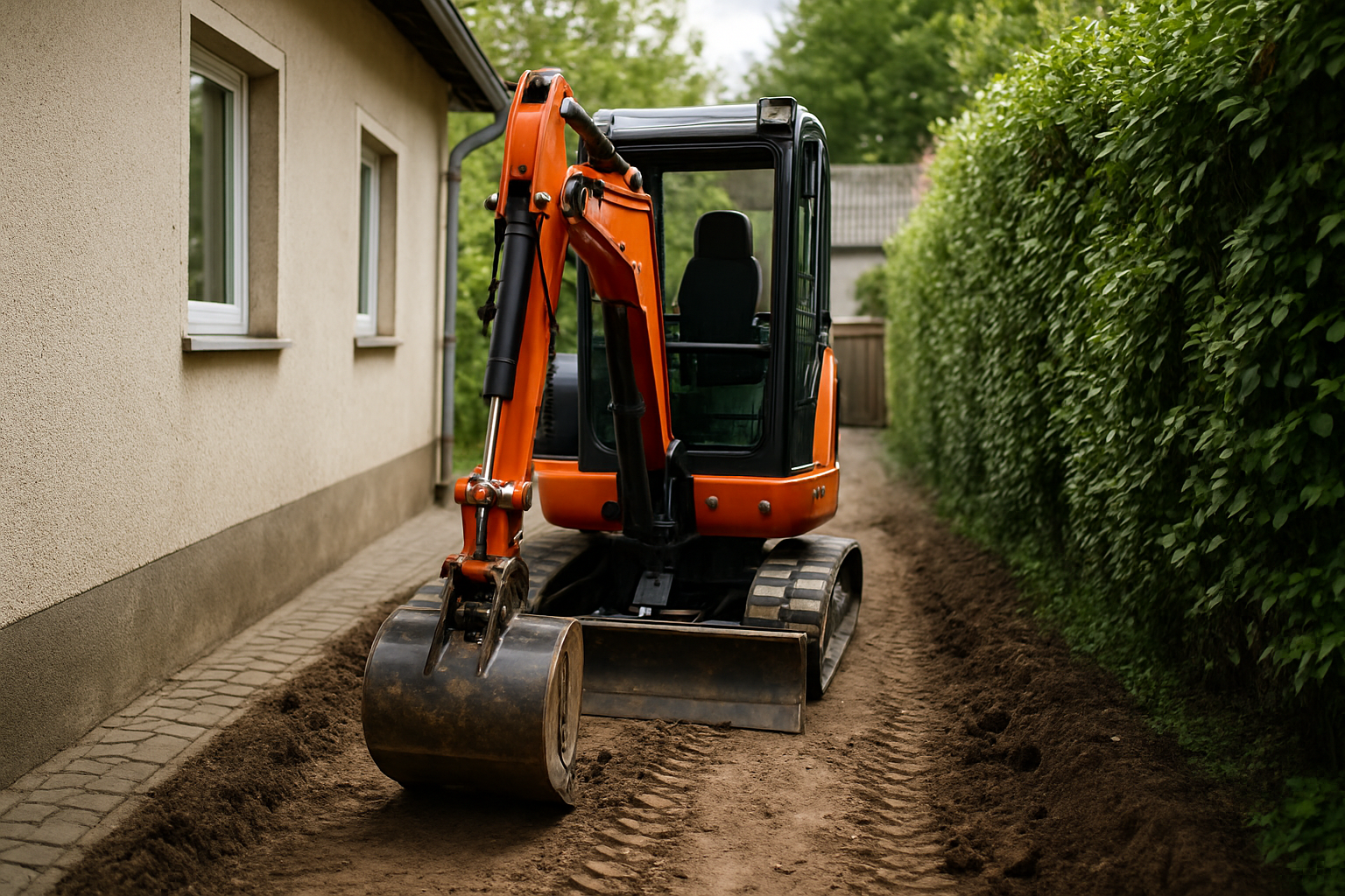 Minibagger Breite Zufahrt: Passt er durch?