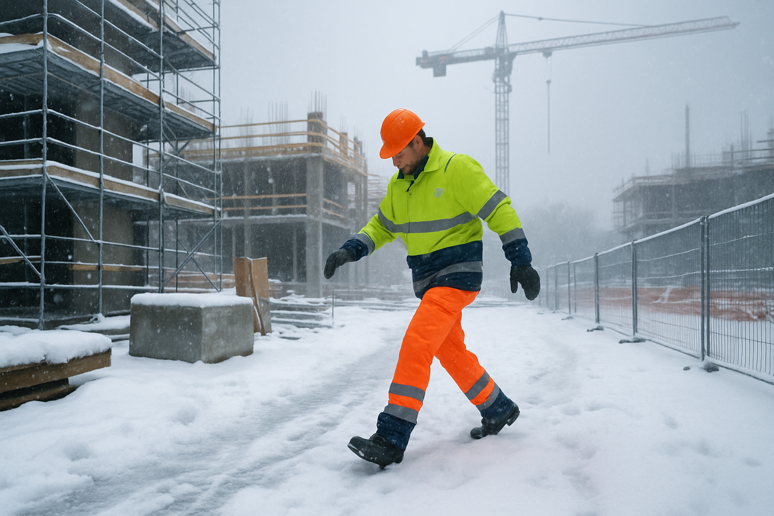 Winterstart auf Baustellen: Sturz- und Rutschrisiken gezielt senken